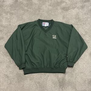 Green Bay Packers Jacket Pullover Men's Large Logo Athletic Vintage Windbreaker